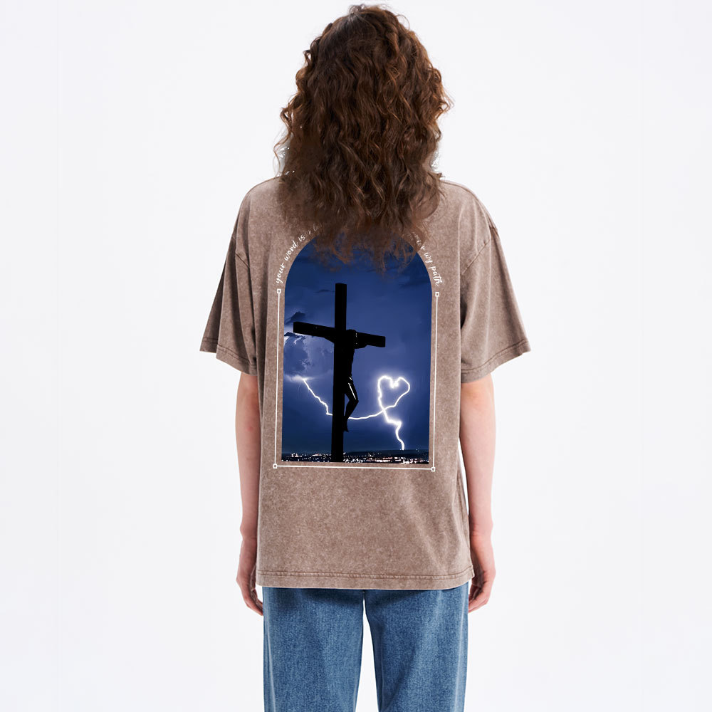 God Word Is A Light For My Path Christian Washed T-Shirt