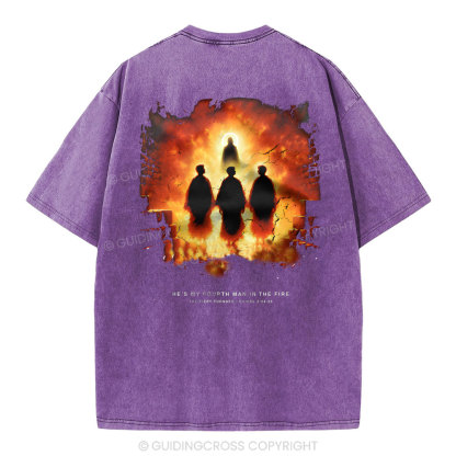 He Is My Fourth Man In The Fire Christian Washed T-Shirt