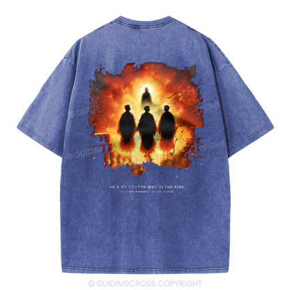 He Is My Fourth Man In The Fire Christian Washed T-Shirt