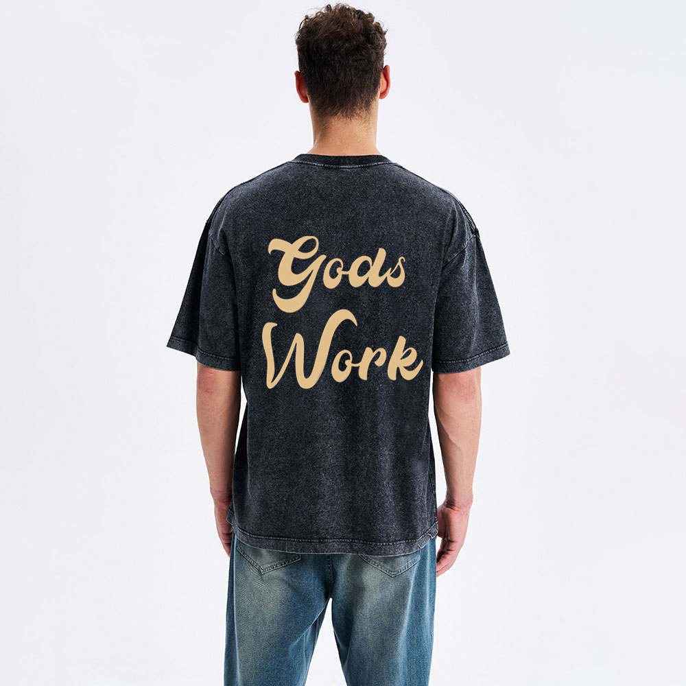 God Works Chrisian Washed T-Shirt