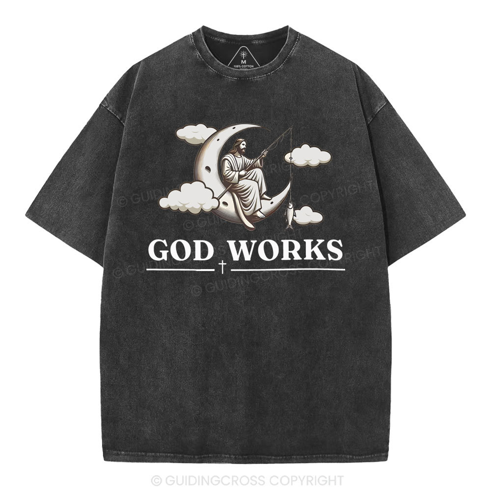 God Works Christian Washed T-Shirt
