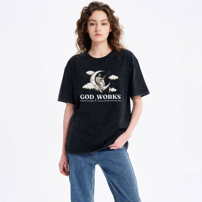God Works Christian Washed T-Shirt