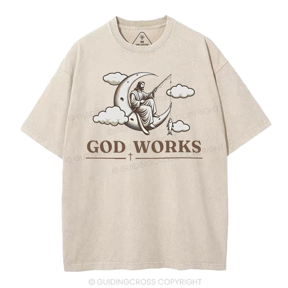 God Works Christian Washed T-Shirt