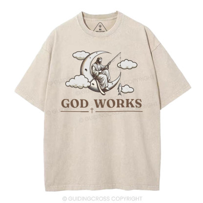 God Works Christian Washed T-Shirt