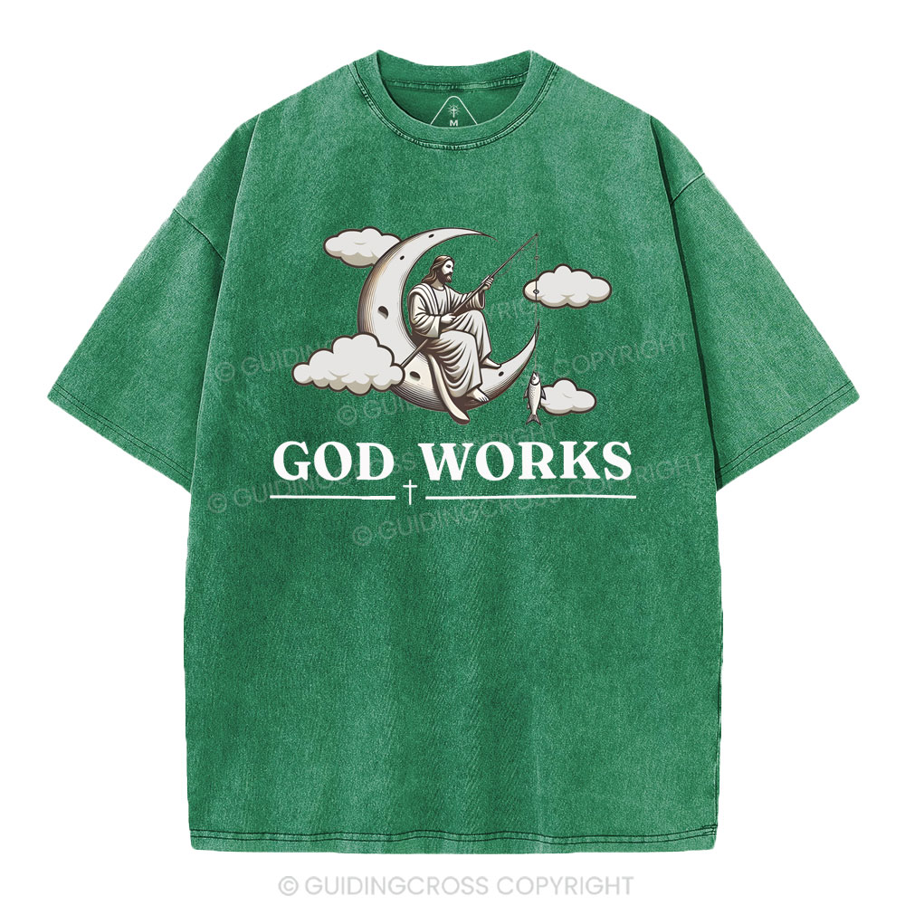 God Works Christian Washed T-Shirt
