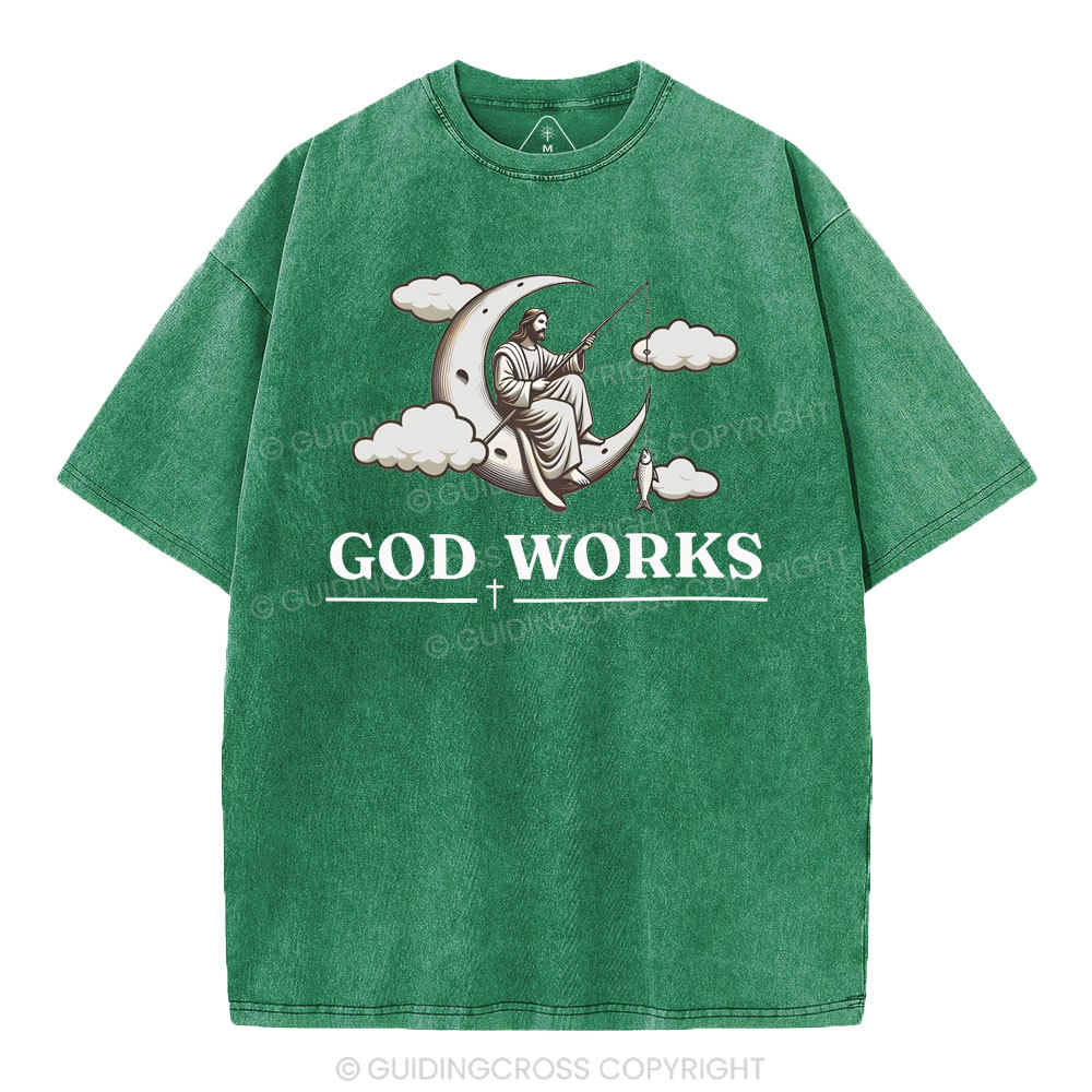 God Works Christian Washed T-Shirt