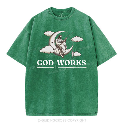 God Works Christian Washed T-Shirt