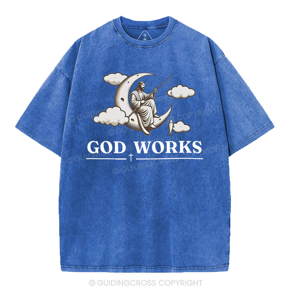 God Works Christian Washed T-Shirt