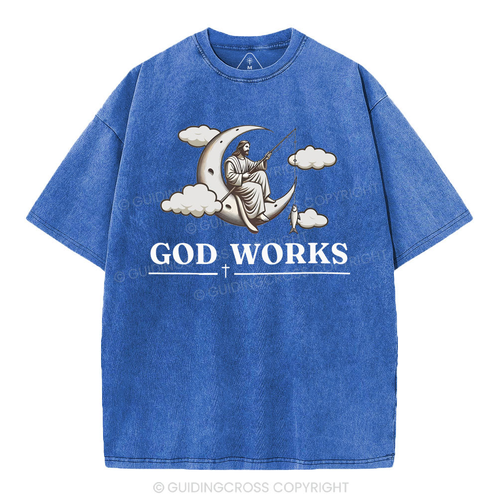 God Works Christian Washed T-Shirt