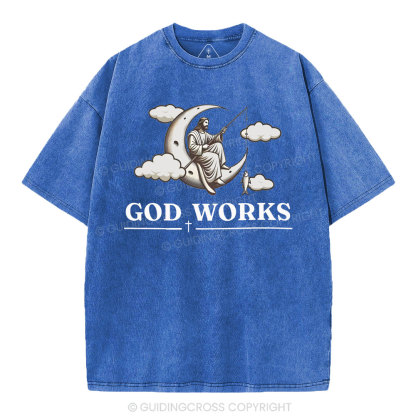 God Works Christian Washed T-Shirt