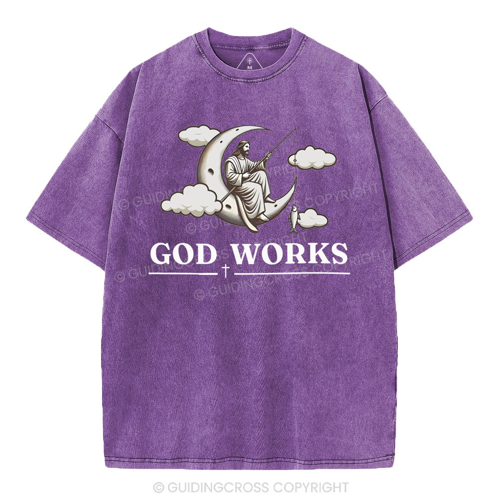 God Works Christian Washed T-Shirt