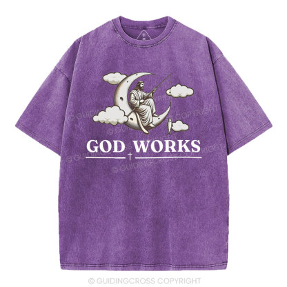 God Works Christian Washed T-Shirt