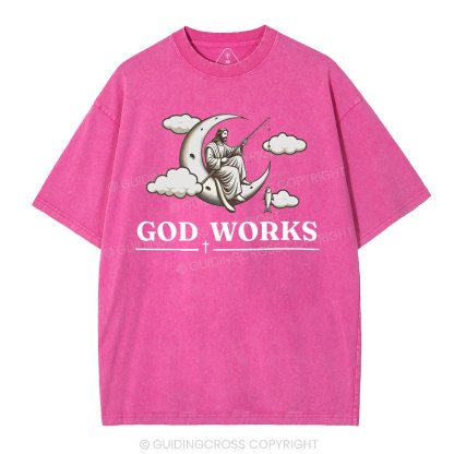 God Works Christian Washed T-Shirt
