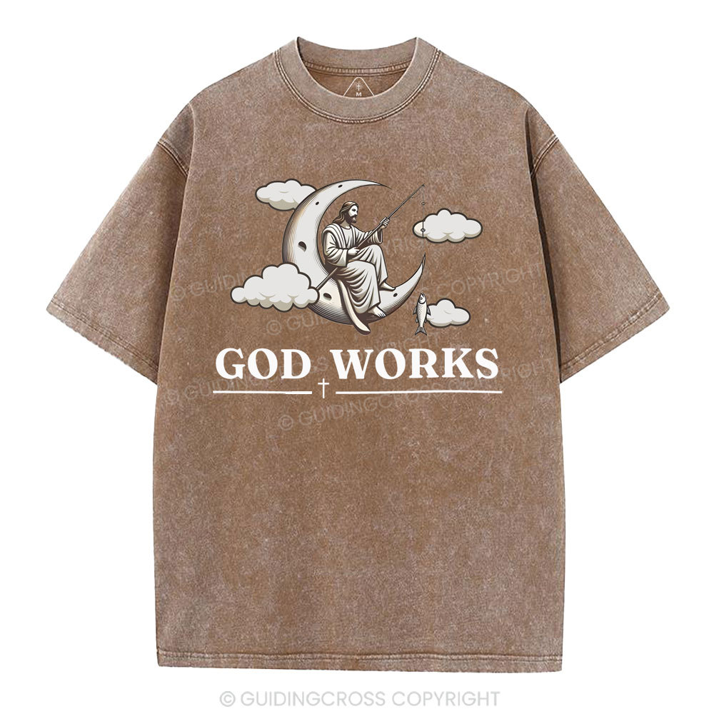 God Works Christian Washed T-Shirt