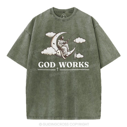 God Works Christian Washed T-Shirt