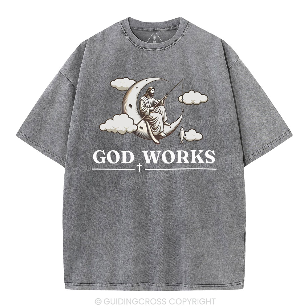 God Works Christian Washed T-Shirt