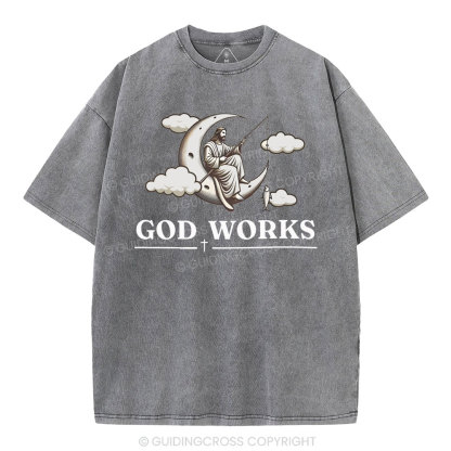 God Works Christian Washed T-Shirt