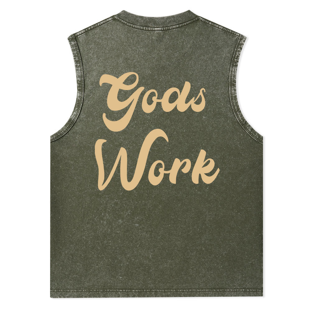 God Works Christian Washed Tank Top Christian Washed Tank Top