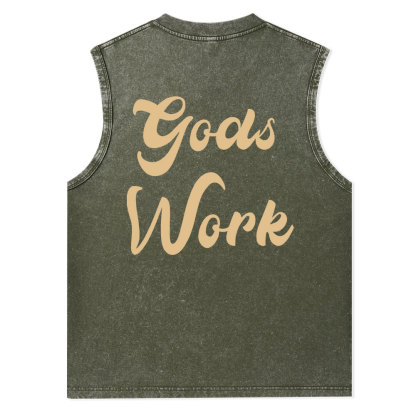God Works Christian Washed Tank Top Christian Washed Tank Top