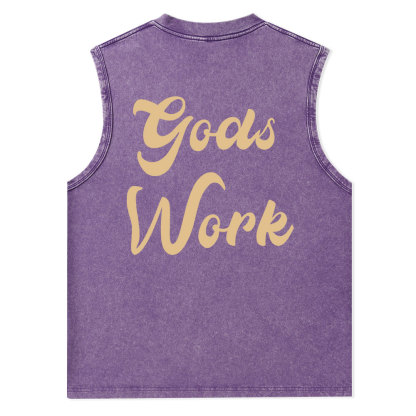 God Works Christian Washed Tank Top Christian Washed Tank Top
