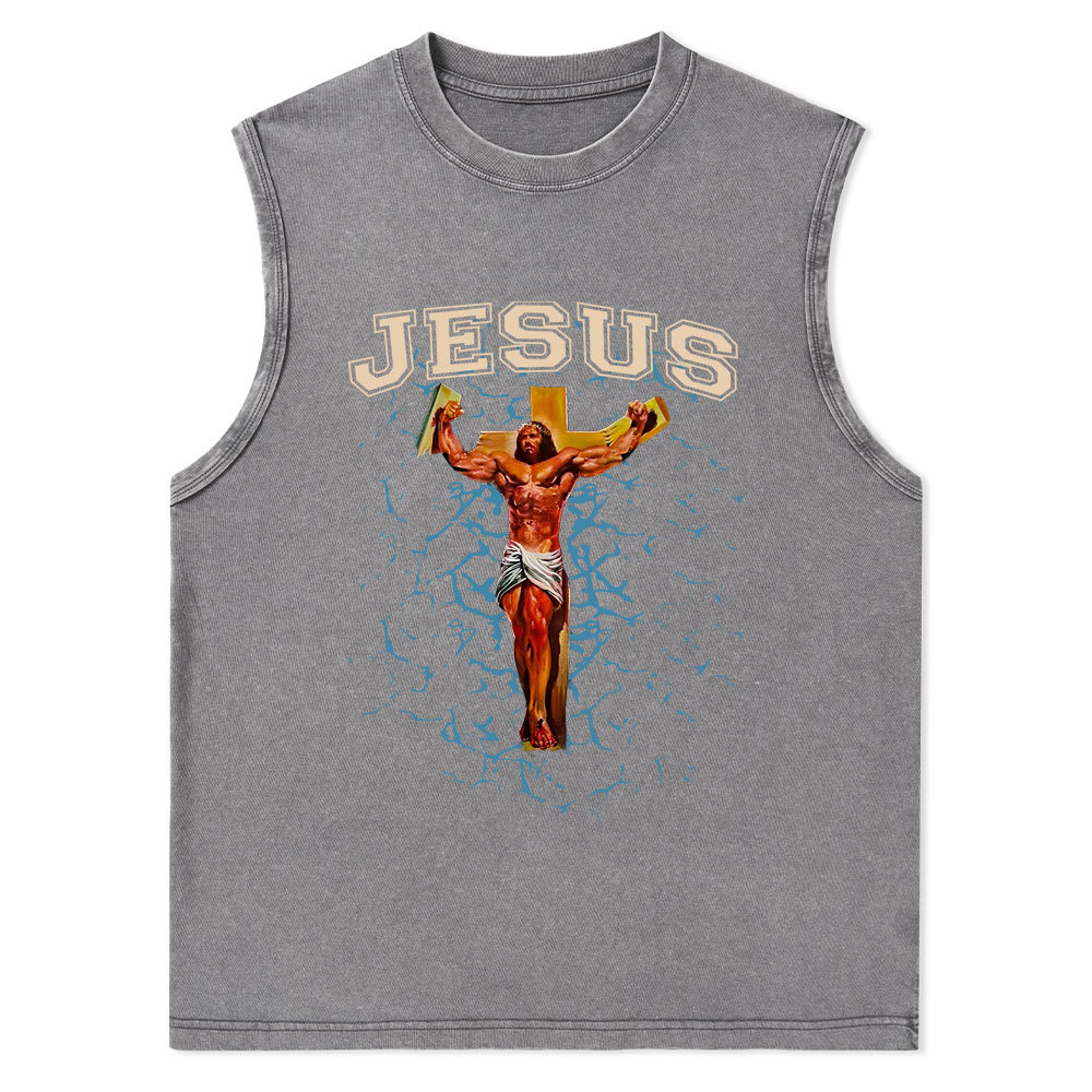 God Works Christian Washed Tank Top Christian Washed Tank Top