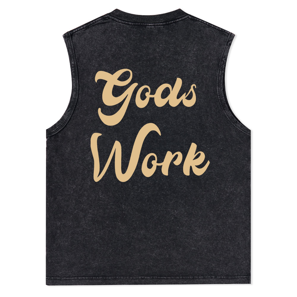 God Works Christian Washed Tank Top Christian Washed Tank Top