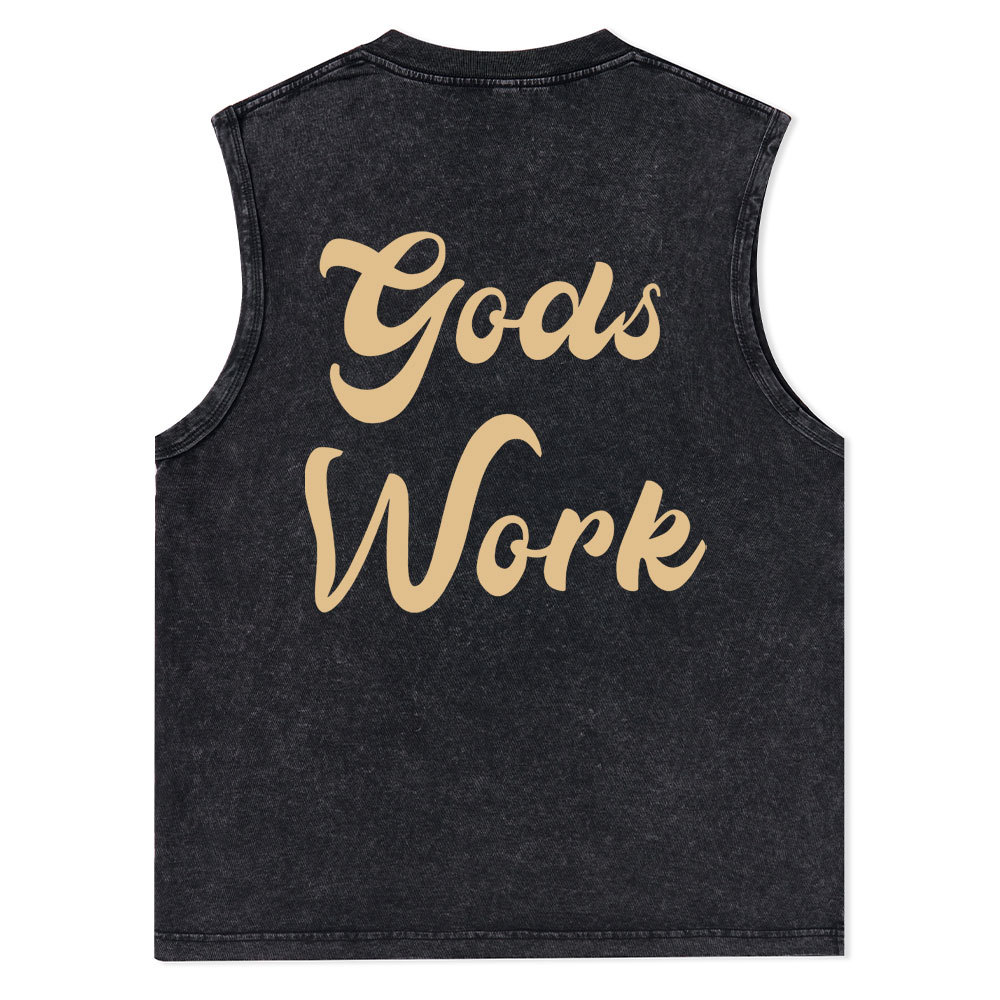 God Works Christian Washed Tank Top Christian Washed Tank Top