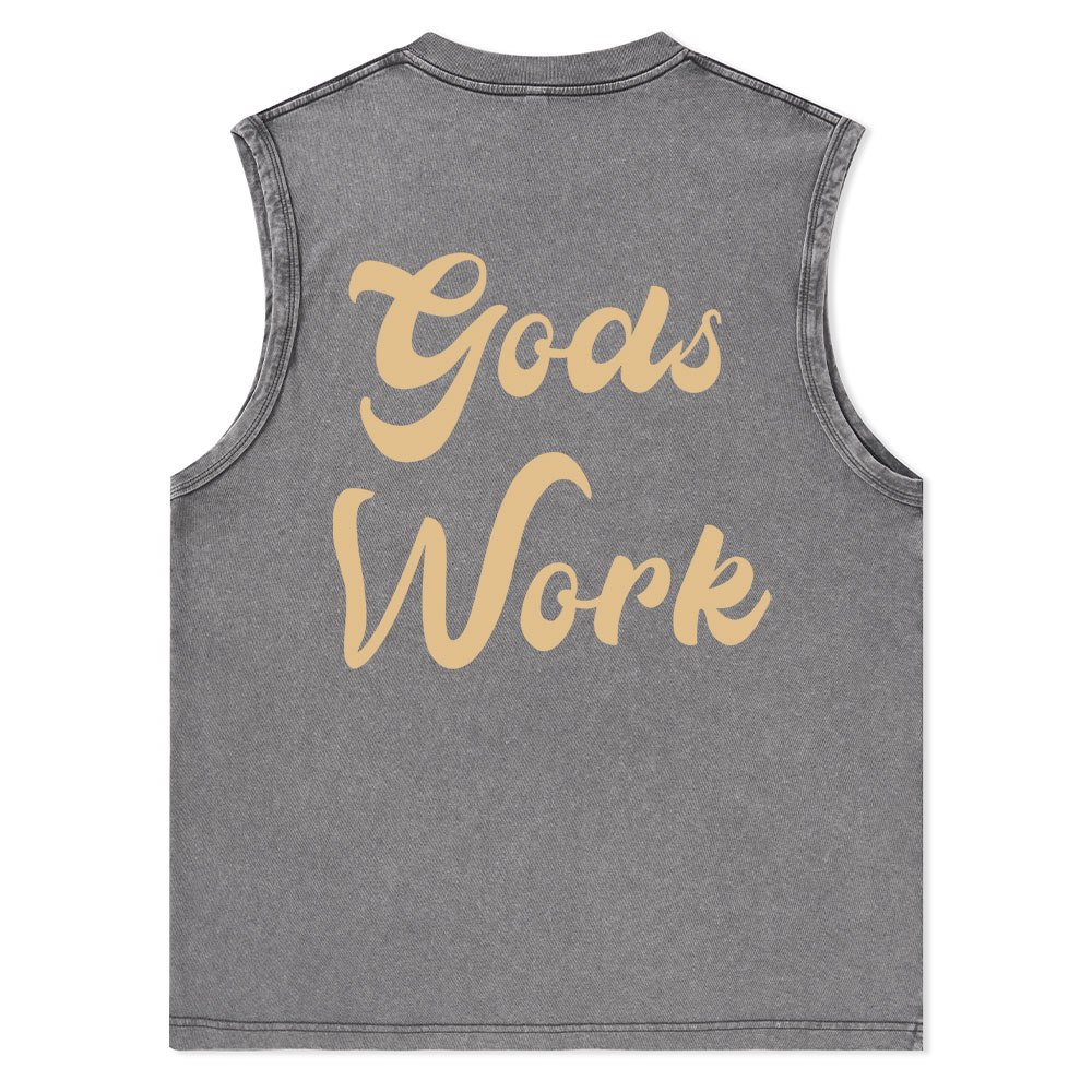 God Works Christian Washed Tank Top Christian Washed Tank Top