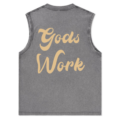 God Works Christian Washed Tank Top Christian Washed Tank Top