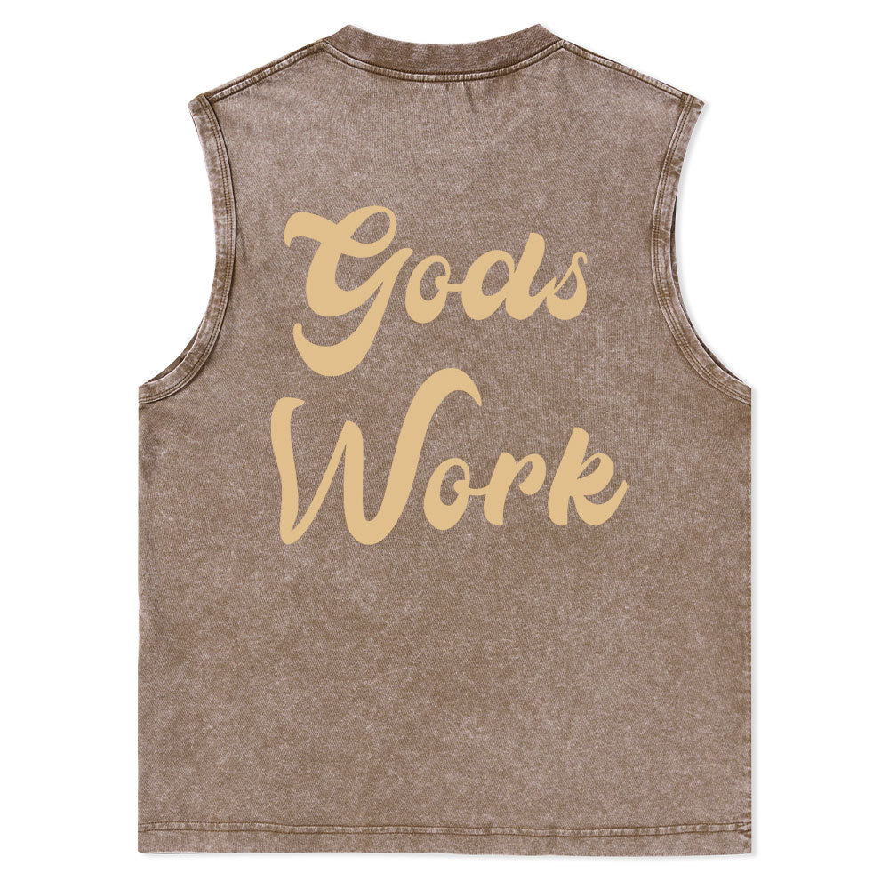 God Works Christian Washed Tank Top Christian Washed Tank Top