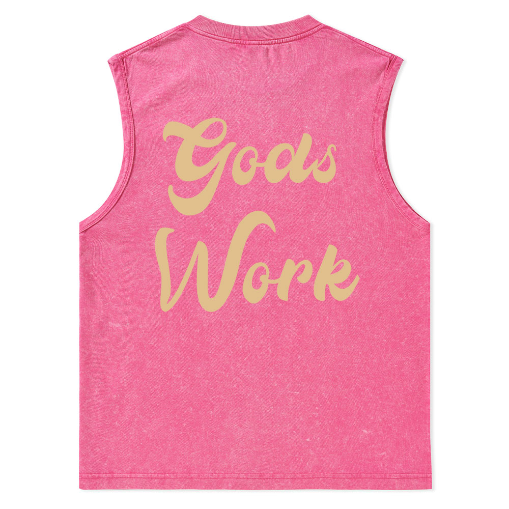God Works Christian Washed Tank Top Christian Washed Tank Top