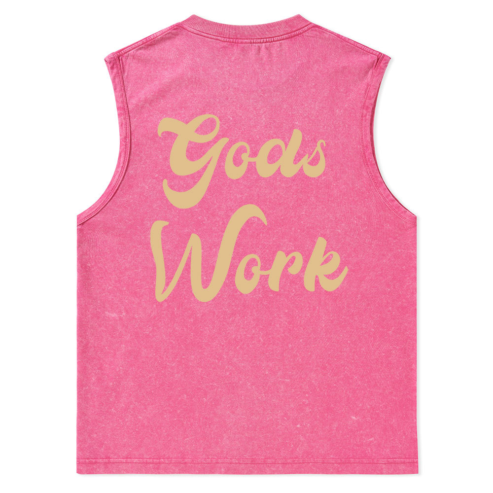 God Works Christian Washed Tank Top Christian Washed Tank Top
