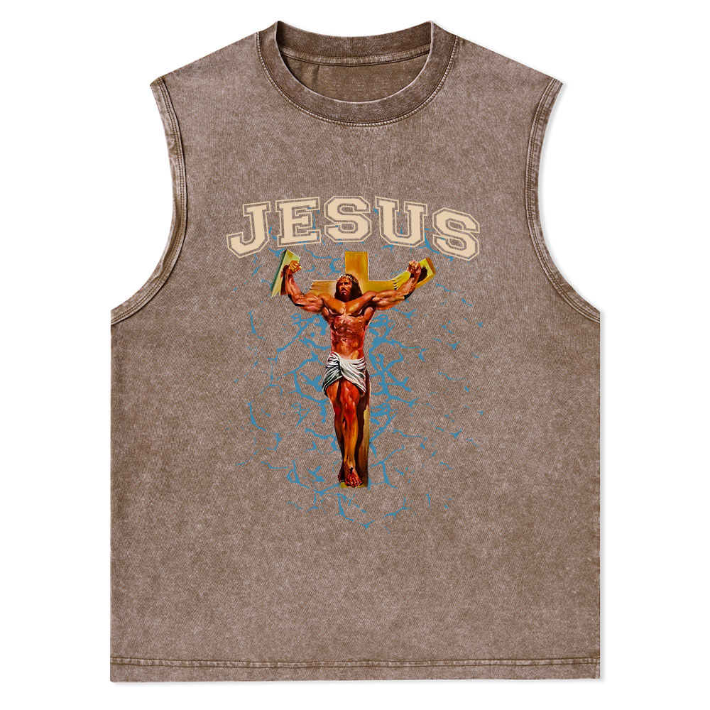 God Works Christian Washed Tank Top Christian Washed Tank Top