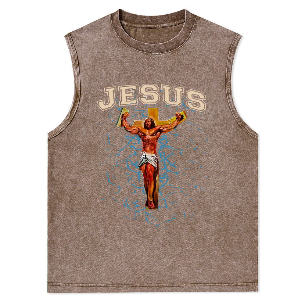 God Works Christian Washed Tank Top Christian Washed Tank Top
