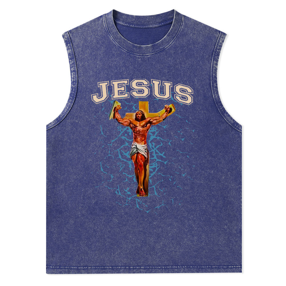 God Works Christian Washed Tank Top Christian Washed Tank Top