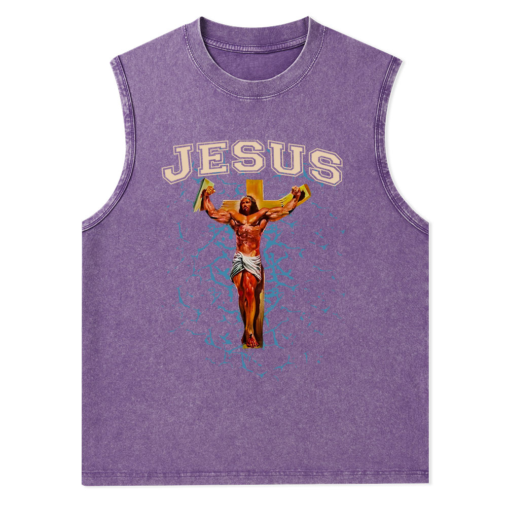God Works Christian Washed Tank Top Christian Washed Tank Top