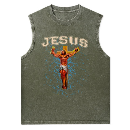 God Works Christian Washed Tank Top Christian Washed Tank Top