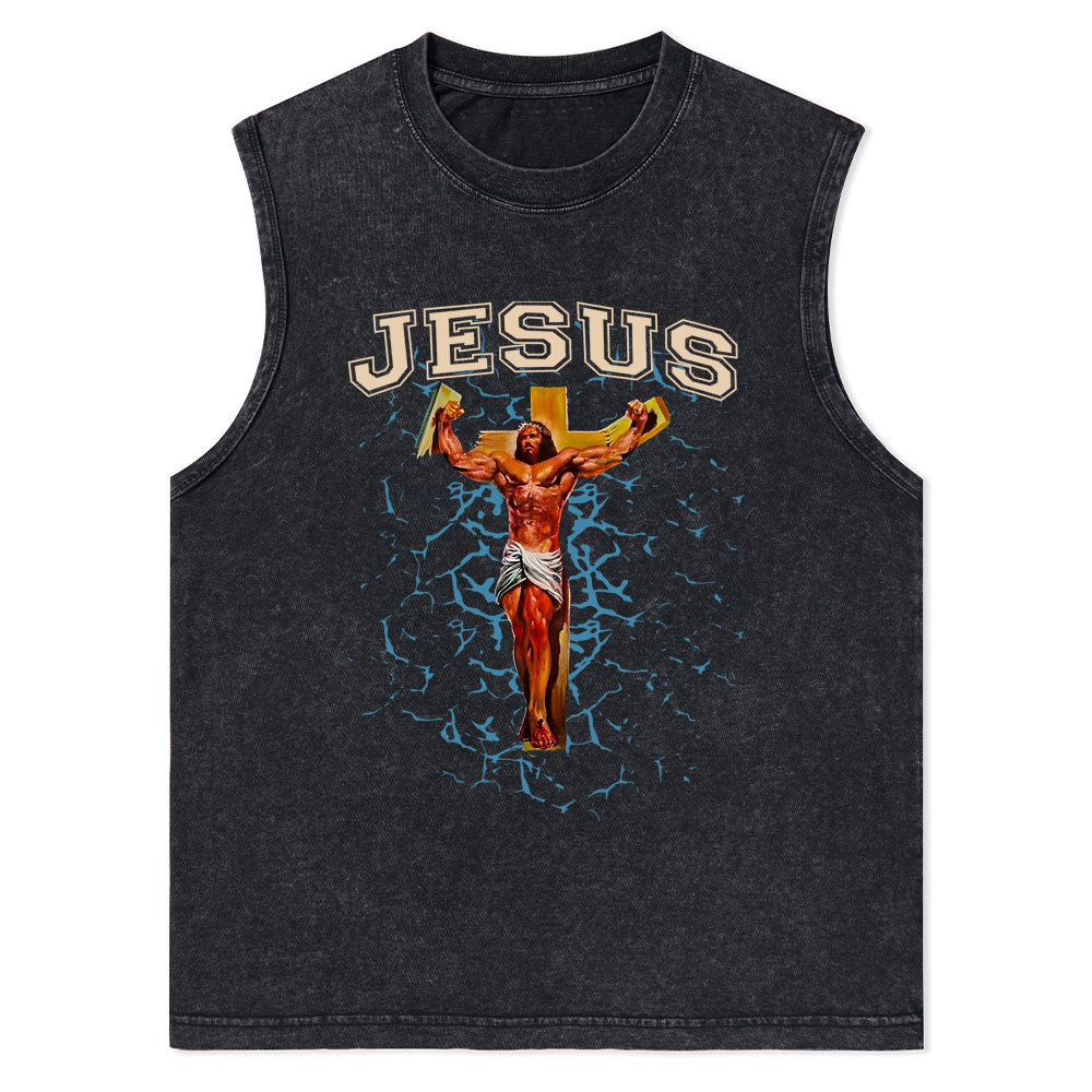 God Works Christian Washed Tank Top Christian Washed Tank Top