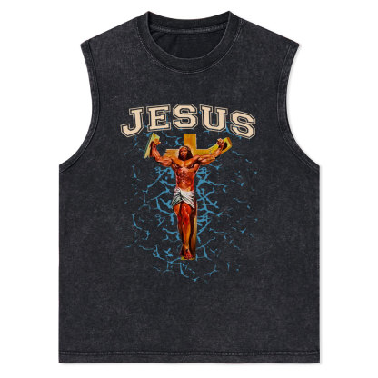 God Works Christian Washed Tank Top Christian Washed Tank Top