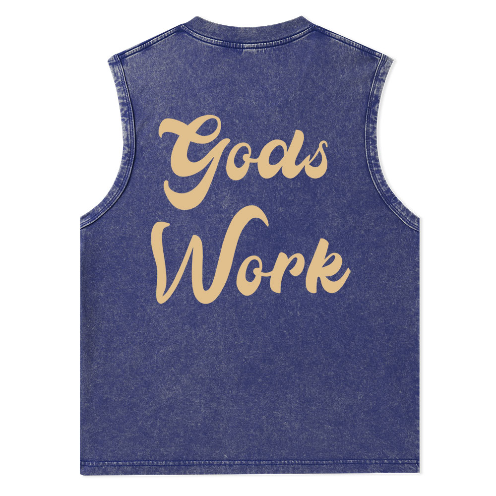 God Works Christian Washed Tank Top Christian Washed Tank Top