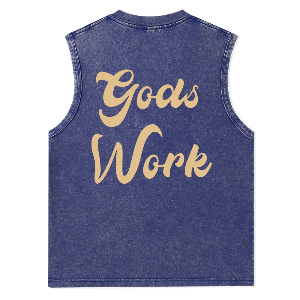 God Works Christian Washed Tank Top Christian Washed Tank Top