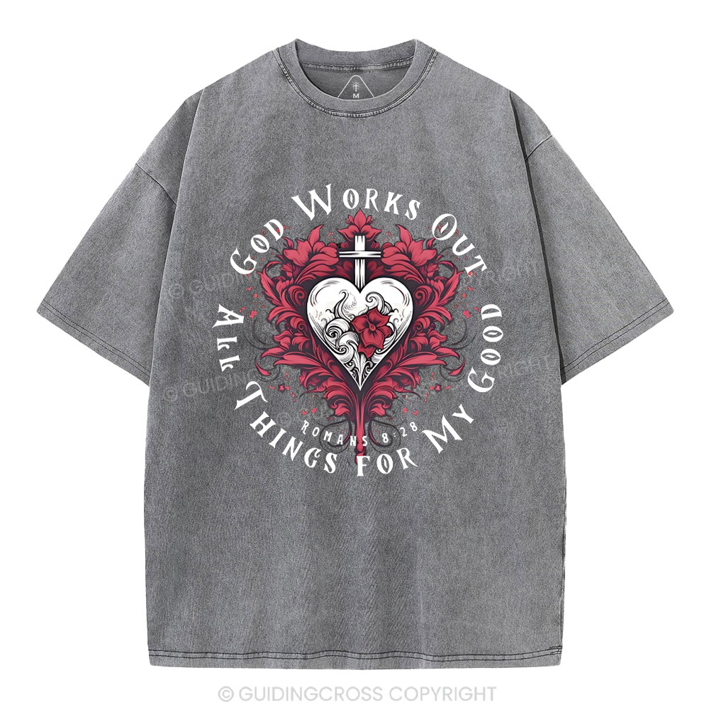 God Works Out Christian Washed T-Shirt