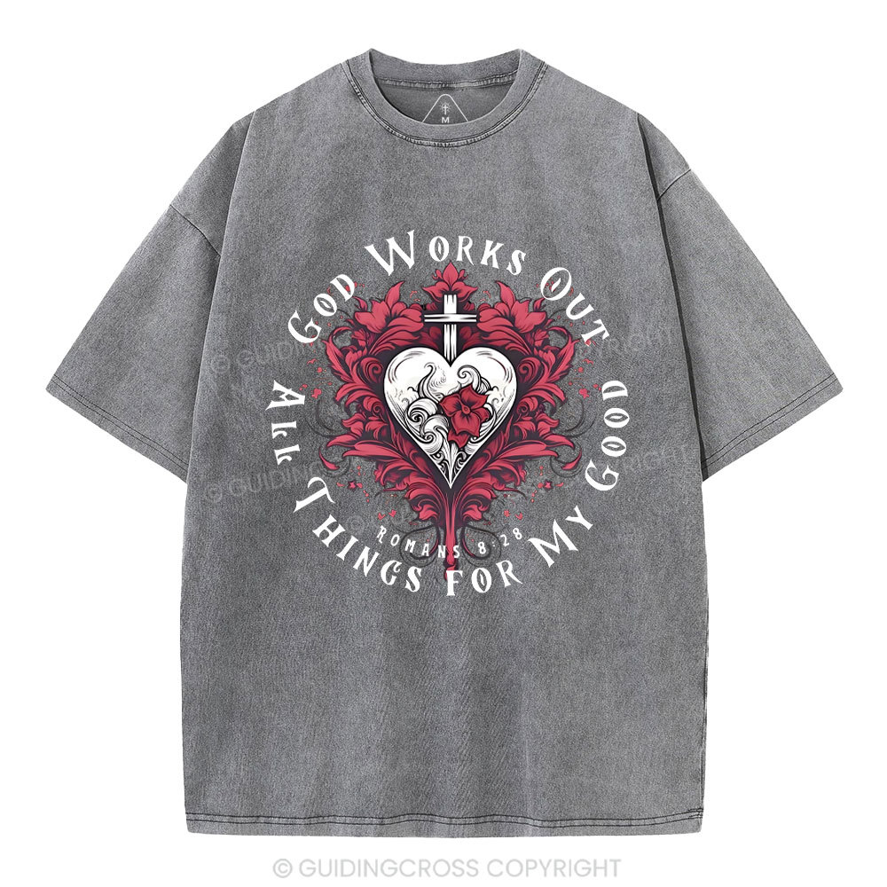 God Works Out Christian Washed T-Shirt