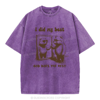 God does the rest Christian Washed T-Shirt