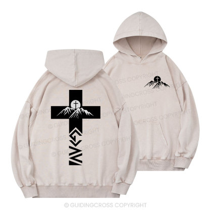 God is Greater Than Highs and Lows Christian Washed Hoodie