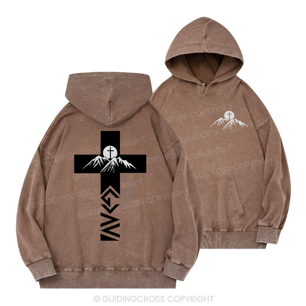 God is Greater Than Highs and Lows Christian Washed Hoodie