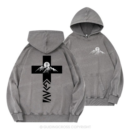 God is Greater Than Highs and Lows Christian Washed Hoodie