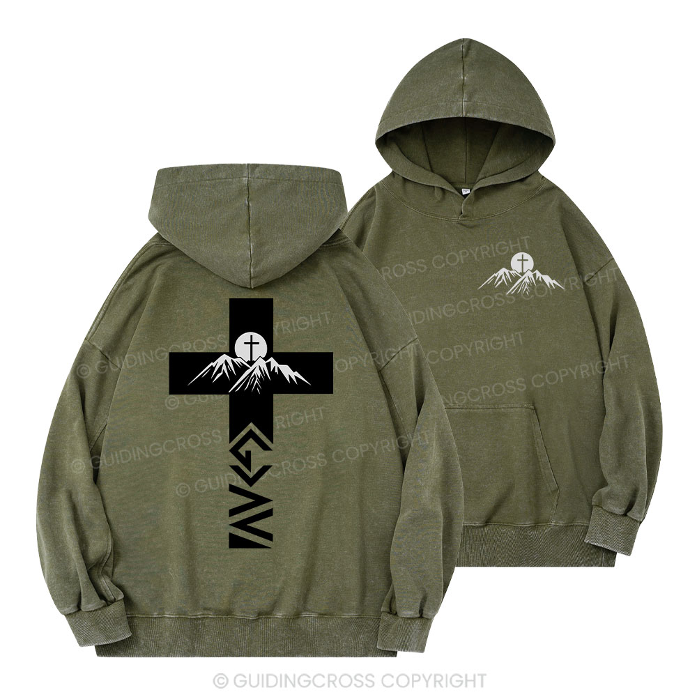 God is Greater Than Highs and Lows Christian Washed Hoodie