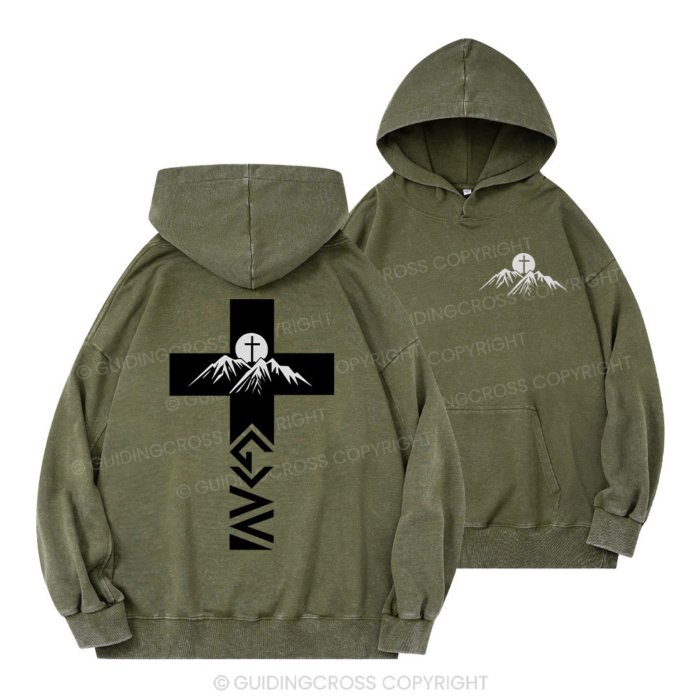 God is Greater Than Highs and Lows Christian Washed Hoodie