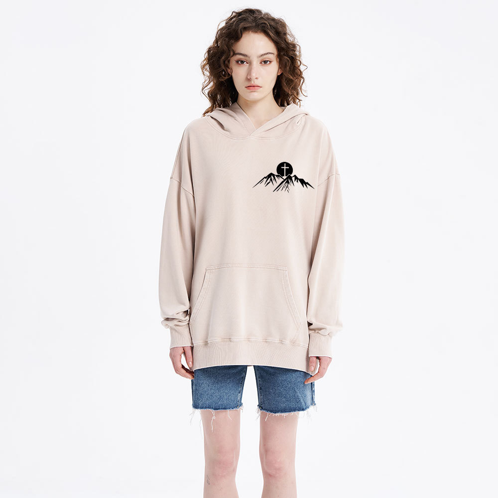 God is Greater Than Highs and Lows Christian Washed Hoodie